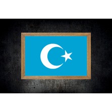 Lioncraft Göktürk Devleti Bayrağı Tablo, Çerçeveli Cam Tablo 30 x 45 cm