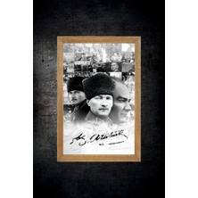 Lioncraft Ulu Önder Mustafa Kemal Atatürk Portresi, Çerçeveli Cam Tablo 30 x 45 cm