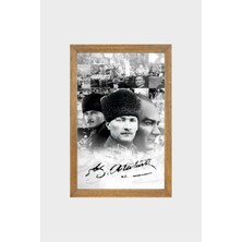 Lioncraft Ulu Önder Mustafa Kemal Atatürk Portresi, Çerçeveli Cam Tablo 30 x 45 cm
