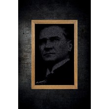 Lioncraft Ulu Önder Mustafa Kemal Atatürk Portresi, Çerçeveli Cam Tablo 30 x 45 cm