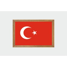 Lioncraft Türkiye Cumhuriyeti Devleti Bayrağı Tablo, Çerçeveli Cam Tablo 20 x 30 cm