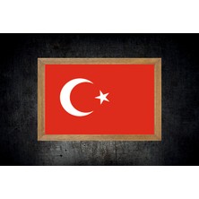 Lioncraft Türkiye Cumhuriyeti Devleti Bayrağı Tablo, Çerçeveli Cam Tablo 20 x 30 cm