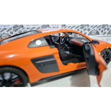 Hepsilazım 1:24 Ölçek Model Diecast Araç Audi R8 Performance Modifiyeli Metal Oyuncak Spor Araba 20 cm Işık ve Sesli