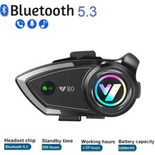 Comse Y80 Kablosuz Bluetooth Motosiklet Kask Kulaklık Işıklı Intercom Su Geçirmez