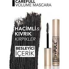 Carefull Volume Besleyici Etkili Yoğun Hacim Veren Siyah Maskara (000 Black)  8682536084093