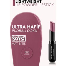 Lightweight Lip Powder Ultra Hafif Nemlendirici Stick Mat Ruj (008 Lucky Me) 8682536061780