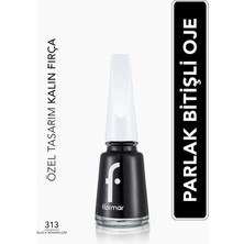 Flormar Klasik Parlak Bitişli Yüksek Pigmentli Oje (313 Black Minimalism New) 8682536035873