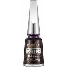 Flormar Glitter Yarı Transparan & Parlak Bitişli Simli Oje (Purple Glare 44 ) 8690604590292