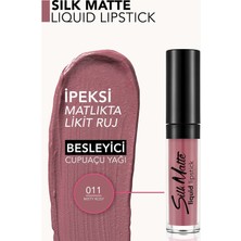 Flormar-İpeksi His Veren Silk Matte Nemlendirici ve Besleyici Mat Likit Ruj (011 Koyu Gül Kurusu) 8690604505388