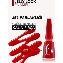 Jelly Look Yoğun Renk Veren Jel Görünümlü Parlak Oje (JL05 Fire Red) 8690604233632