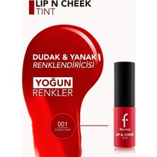 Lip & Cheek Su Bazlı 2'si 1 Arada Çok Amaçlı Jel Tint (001 Scarlet Ruby) 8682536066884