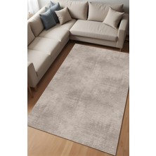 Noble Halı Dijital Baskı Modern Tarz Şerit Desenli Vizon Dekoratif Makinada Yıkanabilir Salon ve Yolluk Halısı