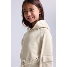 Babokah Kapüşonlu Bel Lastik Sweat Elbise