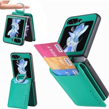 Cool-M Samsung Galaxy Z Flip6 5g Kart Yuvası Kickstand Pu+Pc Kapağı (Yurt Dışından)