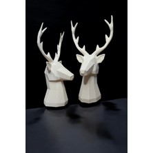 Dlc 3d Design 2'li Set Geyik Figürlü Modern Dekoratif Pinterest Biblo 22 cm /19 cm  Dekoratif Geyik, Pinterest