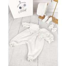 Hobidik Baby Bebek Krem Çift Kat Müslin Kumaş Tulum Set