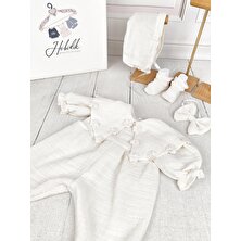 Hobidik Baby Bebek Krem Çift Kat Müslin Kumaş Tulum Set