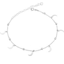 Brezza Lusso Jewelry Yarım Ay Figürlü Clasical Sallantılı Gümüş Kadın Ayak Halhal