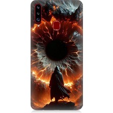Teknomeg Samsung Galaxy A20S Uyumlu Ateş Çemberi  Desenli Silikon Kılıf