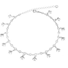 Brezza Lusso Jewelry Uçak Figürlü Taşlı Su Yolu Sallantılı Gümüş Kadın Ayak Halhal