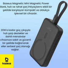 Baseus 20W 10000MAH Iphone Lightning Kablolu ve Kablosuz Şarjlı Magsafeli Süper Hızlı Powerbank