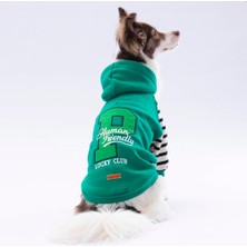 Pawstar Yeşil Lucky Club Polarlı Küçük Irk Köpek Sweatshirtü