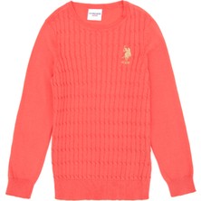 U.S. Polo Assn. Kız Çocuk Nar Çiçeği Basic Bisiklet Yaka Kazak 50288894-VR239