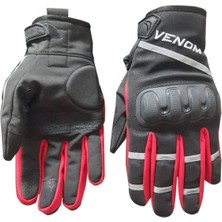 Venom 9010 Siyah Kırmızı Softshell Kışlık Motosiklet Eldiveni