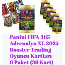 Panini Fifa 365 Adrenalynxl 2025 Booster Trading Card 5'li Paket Seti (5 Pakette 30 Kart)