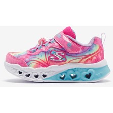 Skechers Flutter Heart Lights - Groovy Swirl Büyük Kız Çocuk Pembe Işıklı Spor Ayakkabı 303253L Hplv