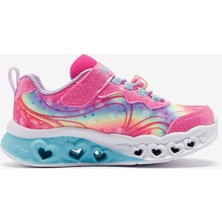 Skechers Flutter Heart Lights - Groovy Swirl Büyük Kız Çocuk Pembe Işıklı Spor Ayakkabı 303253L Hplv