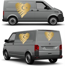 Sticker Usta Kalp Şeklinde Türk Bayrağı Sticker Araba Oto Motosiklet Karavan Sticker 00202