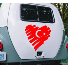 Sticker Usta Kalp Şeklinde Türk Bayrağı Sticker Araba Oto Motosiklet Karavan Sticker 00202