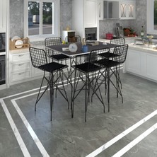 Kenz Life  Knsz Masa Sandalye Takımı HEM105ZENGIN Grisyh 130*090 6 Sandalye Syhsyh