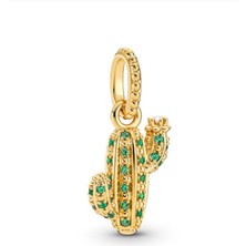 Hector Co Jewellery Işıltılı Çöl Kaktüsü Charm S925 Ayar Gümüş