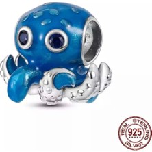 Hector Co Jewellery Mavi Ahtapot Summer 925 Ayar Gümüş Charm