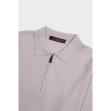 Fermuarlı Polo Yaka Kısa Kol Erkek T-Shirt