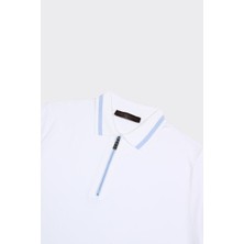 Kadir Büyükkaya Fermuarlı Polo Yaka Kısa Kol Erkek T-Shirt