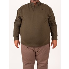 Büyük Beden Erkek Haki Sweatshirt