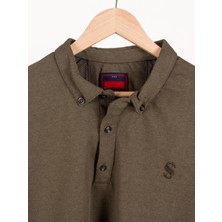 Büyük Beden Erkek Haki Sweatshirt