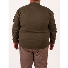 Büyük Beden Erkek Haki Sweatshirt