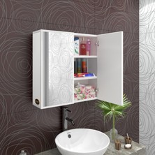 Kenzlife  Banyo Ecza Dolabı Aynalı Kapablanka Byz 060*060*17 Çamaşır Mutfak Ofis Kitaplık