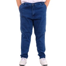 Mode Xl Büyük Beden Erkek Kot Pantolon Yan Cep Chıno 18880 Açık Mavi