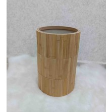 Black Pearl Bambu 3'lü Sepet - Bej Organizer Sepet Seti / Banyo Makyaj Düzenleyici