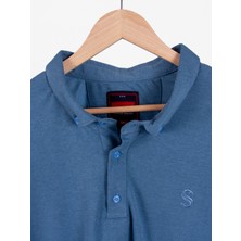 Büyük Beden Erkek Mavi Sweatshirt