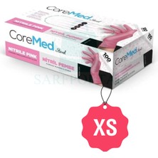 Core Med Coremed Pembe Nitril Muayene Eldiveni Pudrasız 100'lü Paket Xsmall