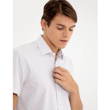 Pierre Cardin Erkek Bej Regular Fit Kısa Kollu Gömlek 50255263-VR011