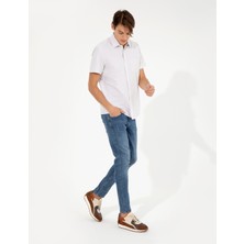 Pierre Cardin Erkek Bej Regular Fit Kısa Kollu Gömlek 50255263-VR011