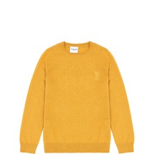 U.S. Polo Assn.  50269409-VR072 Hardal Renkli Erkek Çocuk Basic Kazak Düz Yaka Slim Fit Tasarım