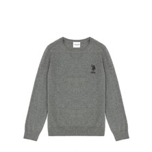 U.S. Polo Assn. Erkek Çocuk Gri Melanj Basic Kazak Düz Yaka Kolsuz Tasarım